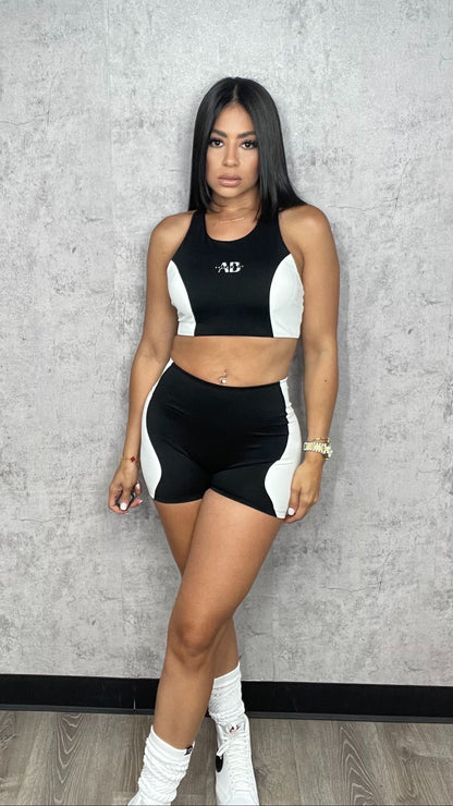 Ana Short Set Black and White