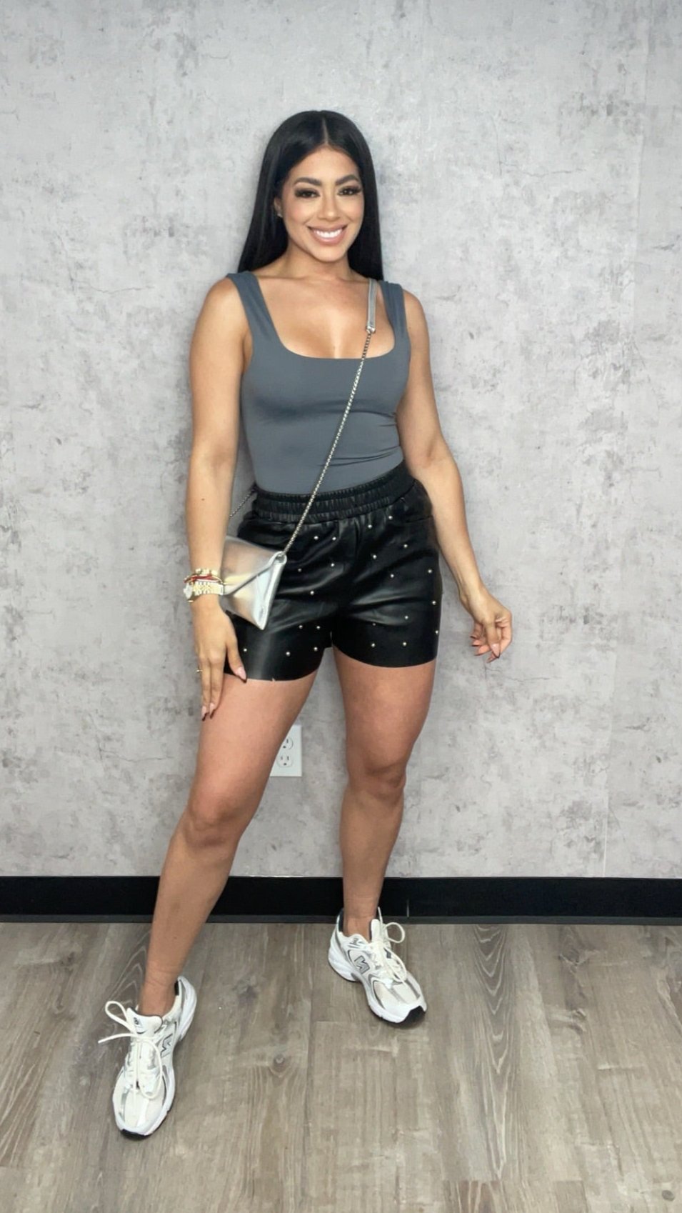 Leather Black Short Pants