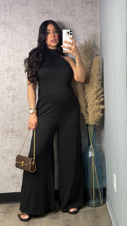 LINDA BACKLESS BLACK JUMPSUIT