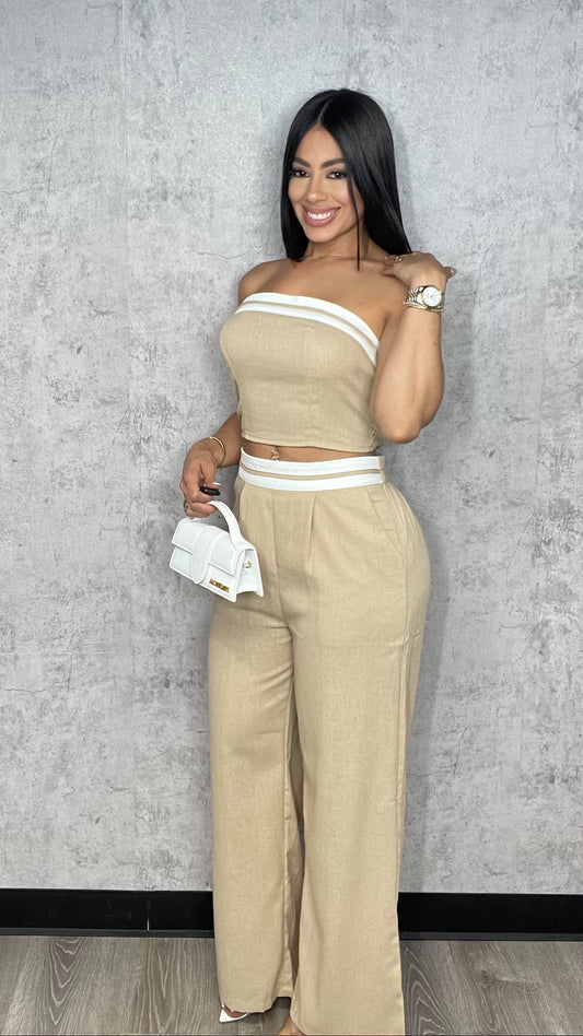 Linen 2pc Set Nude