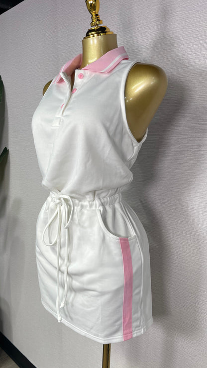LENNA WHITE AND PINK DRESS