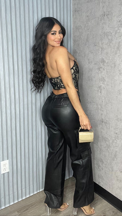 Lace Nude And Black Corset