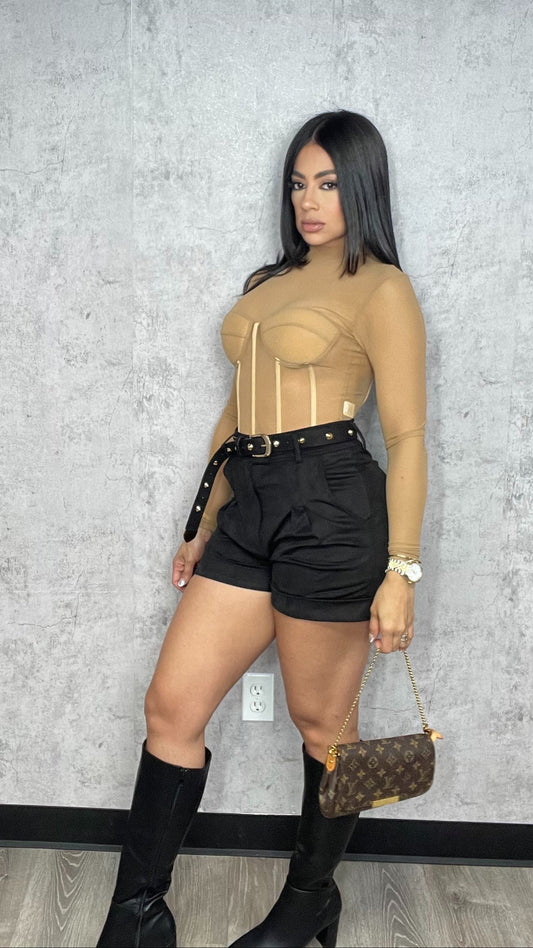 Velvet Black Short Pants