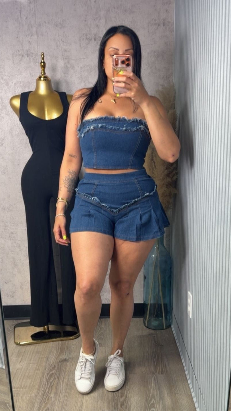 MIMI DENIM SHORT SET