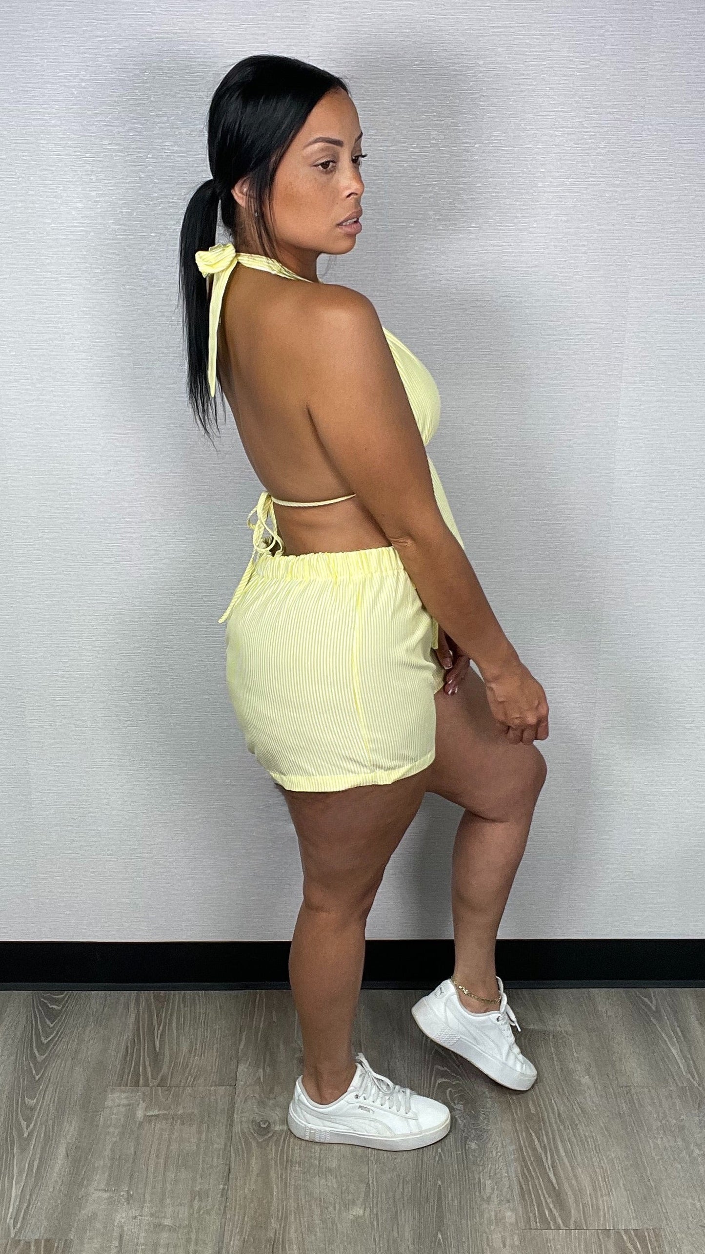 SOLIMAR BUTTER YELLOW SHORT SET