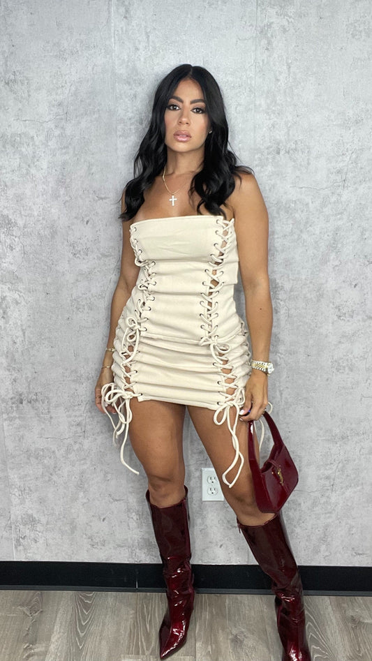 Leslie Lace Up Skirt Set