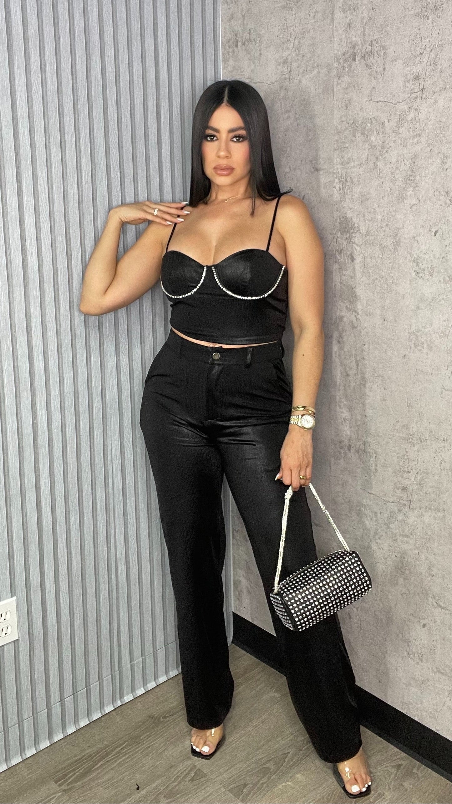 Amalia Black Pants Set