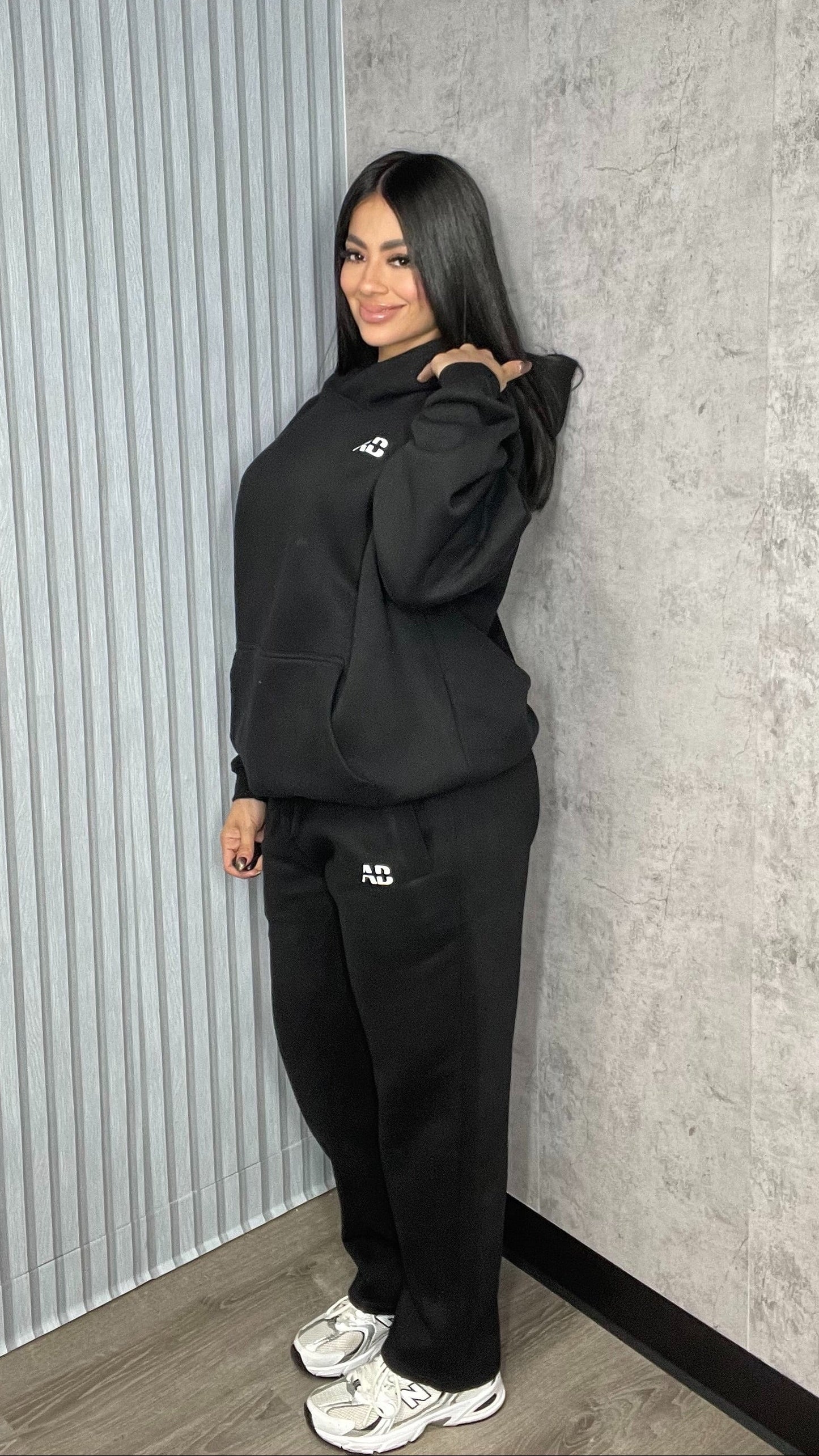 AB HOODIE & PANTS SET UNISEX BLACK