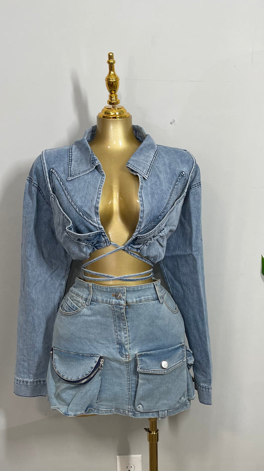 TAMARA DENIM  SKIRT SET
