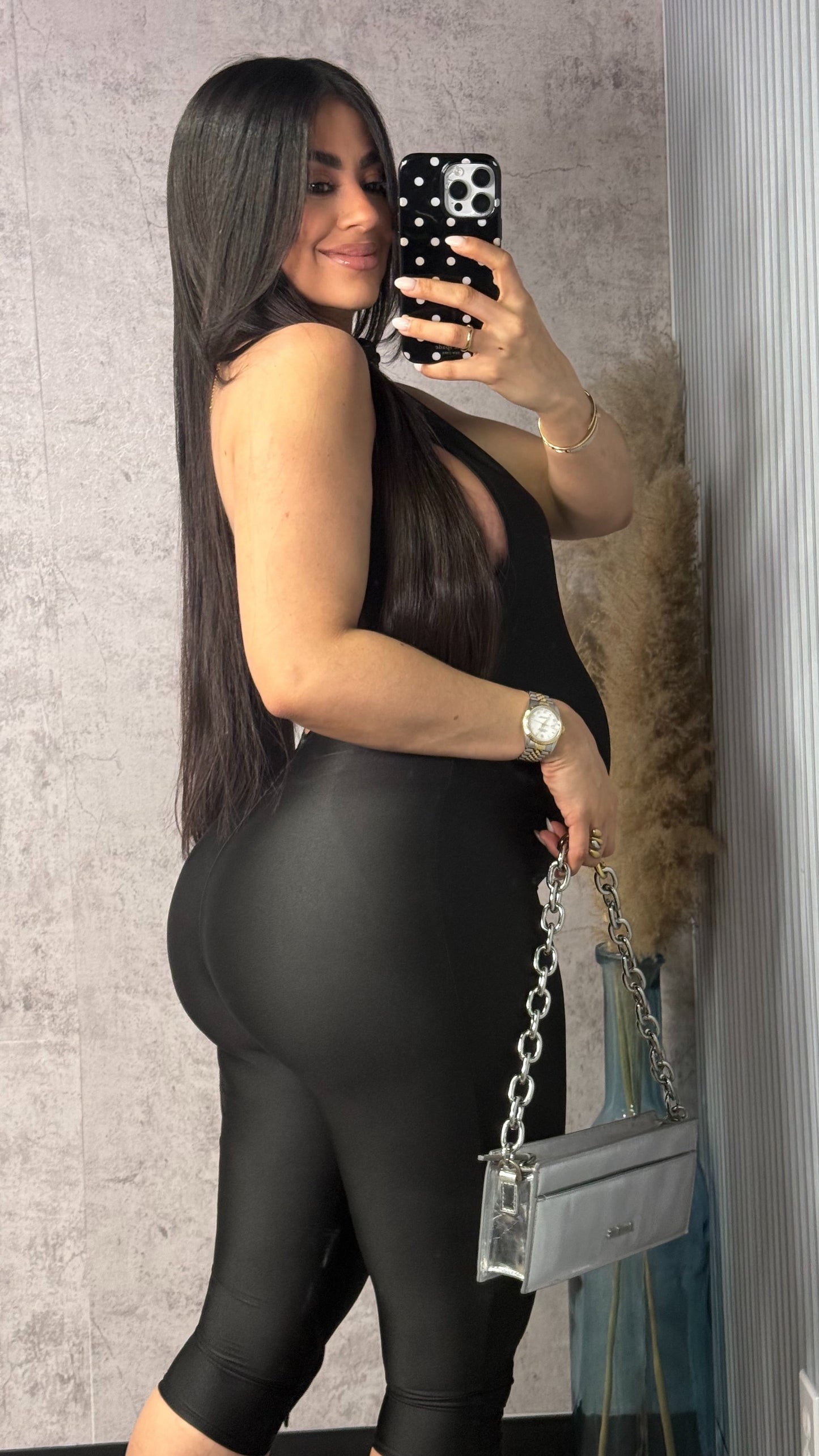 JESENIA BLACK CAPRI ROMPER