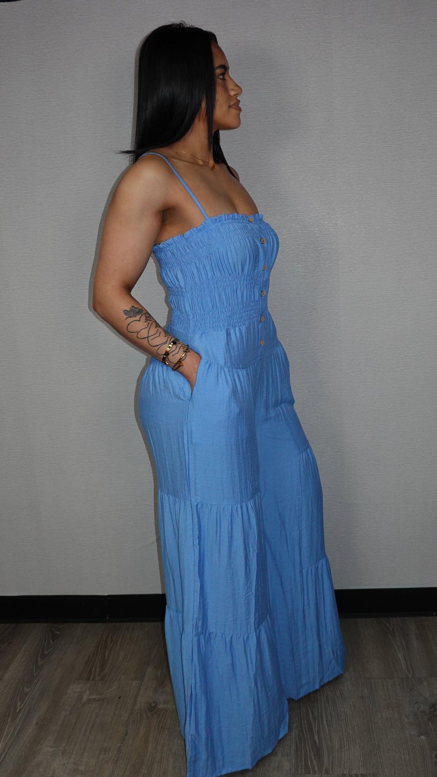 MARLA DENIM WIDE JUMPSUIT