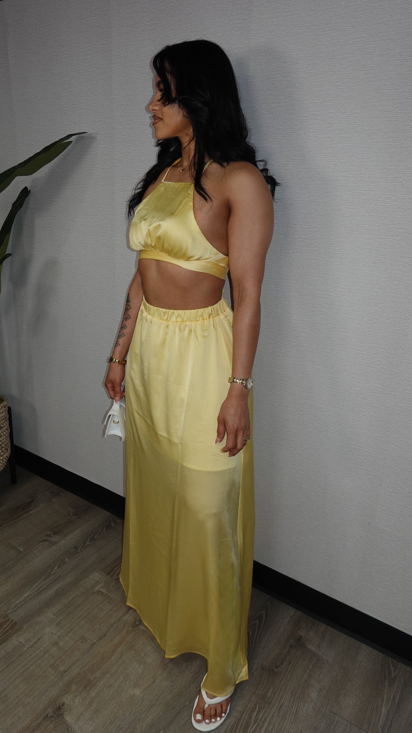 BUTTER YELLOW SKIRT SET