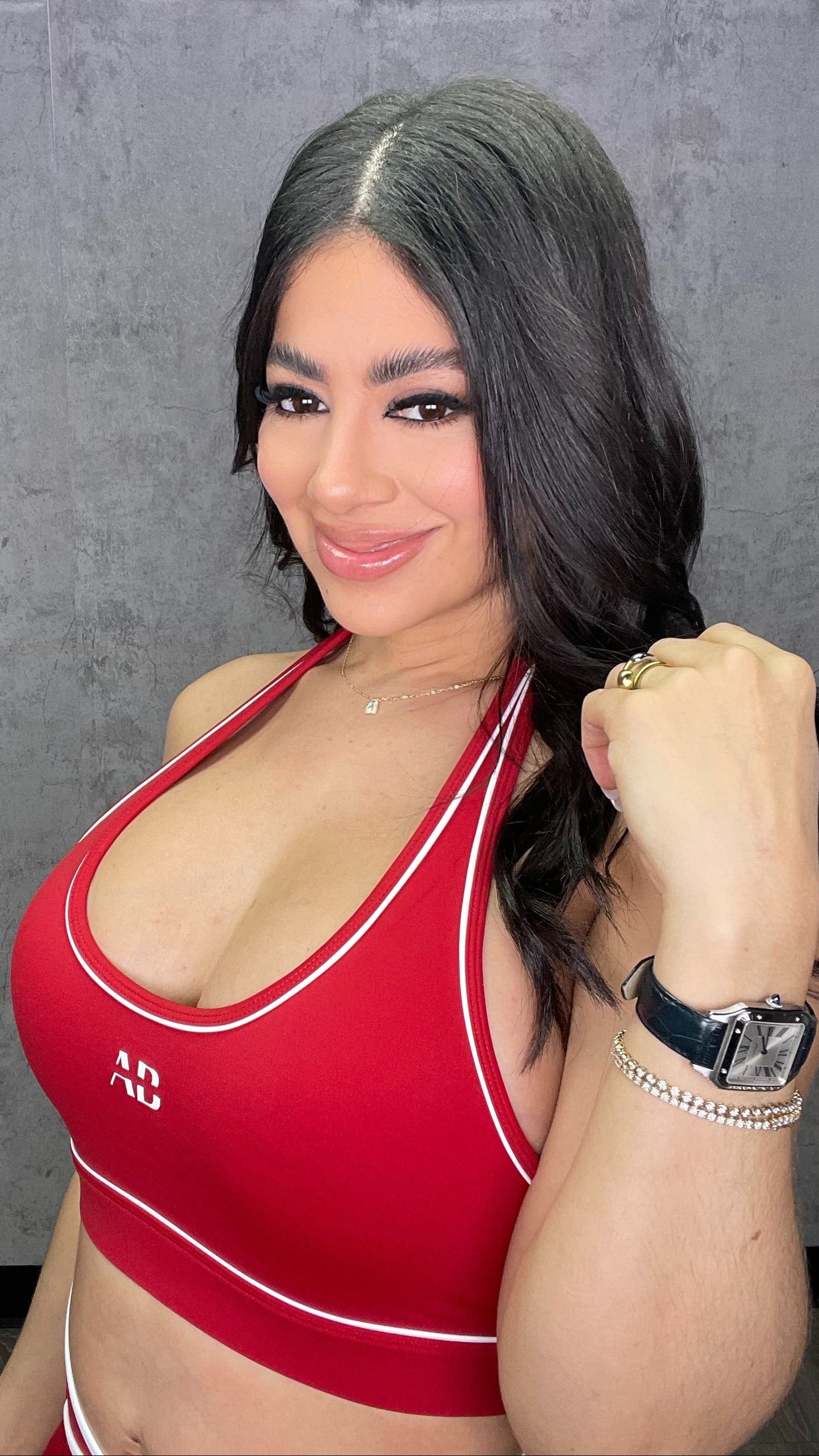 Valentina Red Falda-Pantalon Set