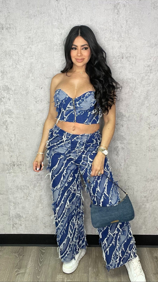 Distressed Denim Set