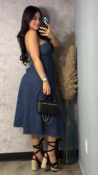 SAMI MIDI DENIM DRESS