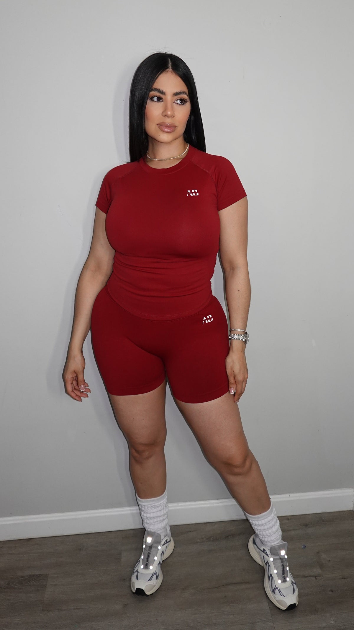 AB SNATCHED WINE SHORT SET