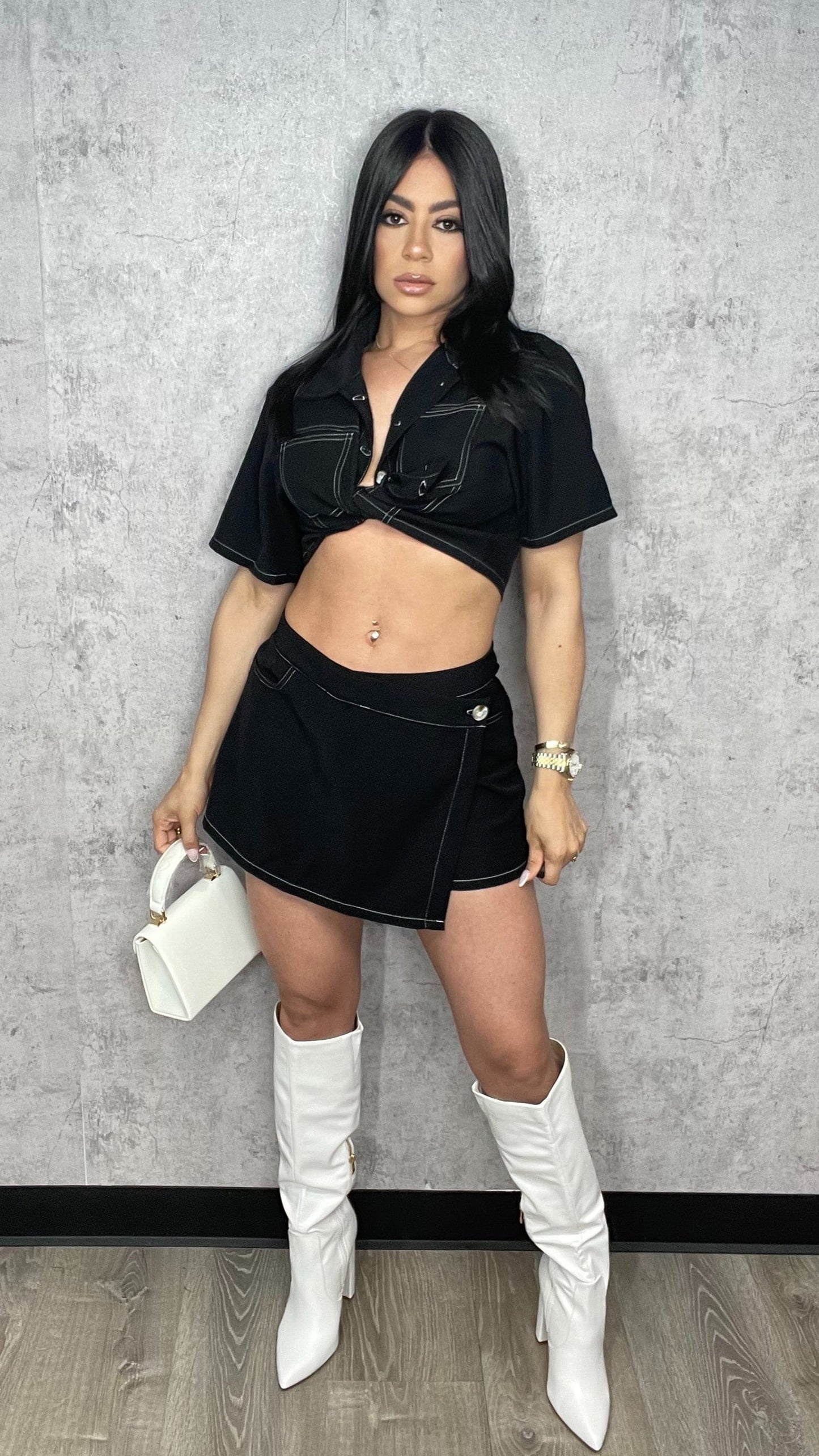 Black Skort Set