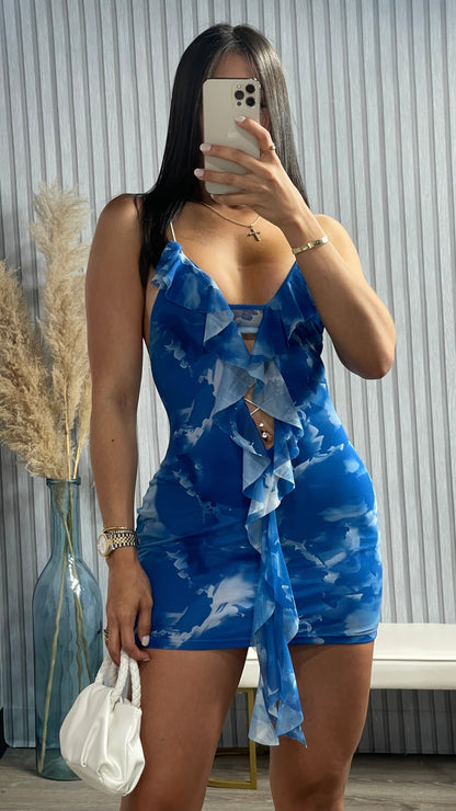 Julle Blue Ruffle Dress
