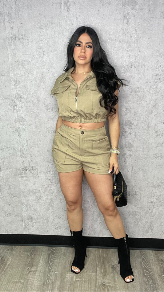 Josly Khaki Pants Set