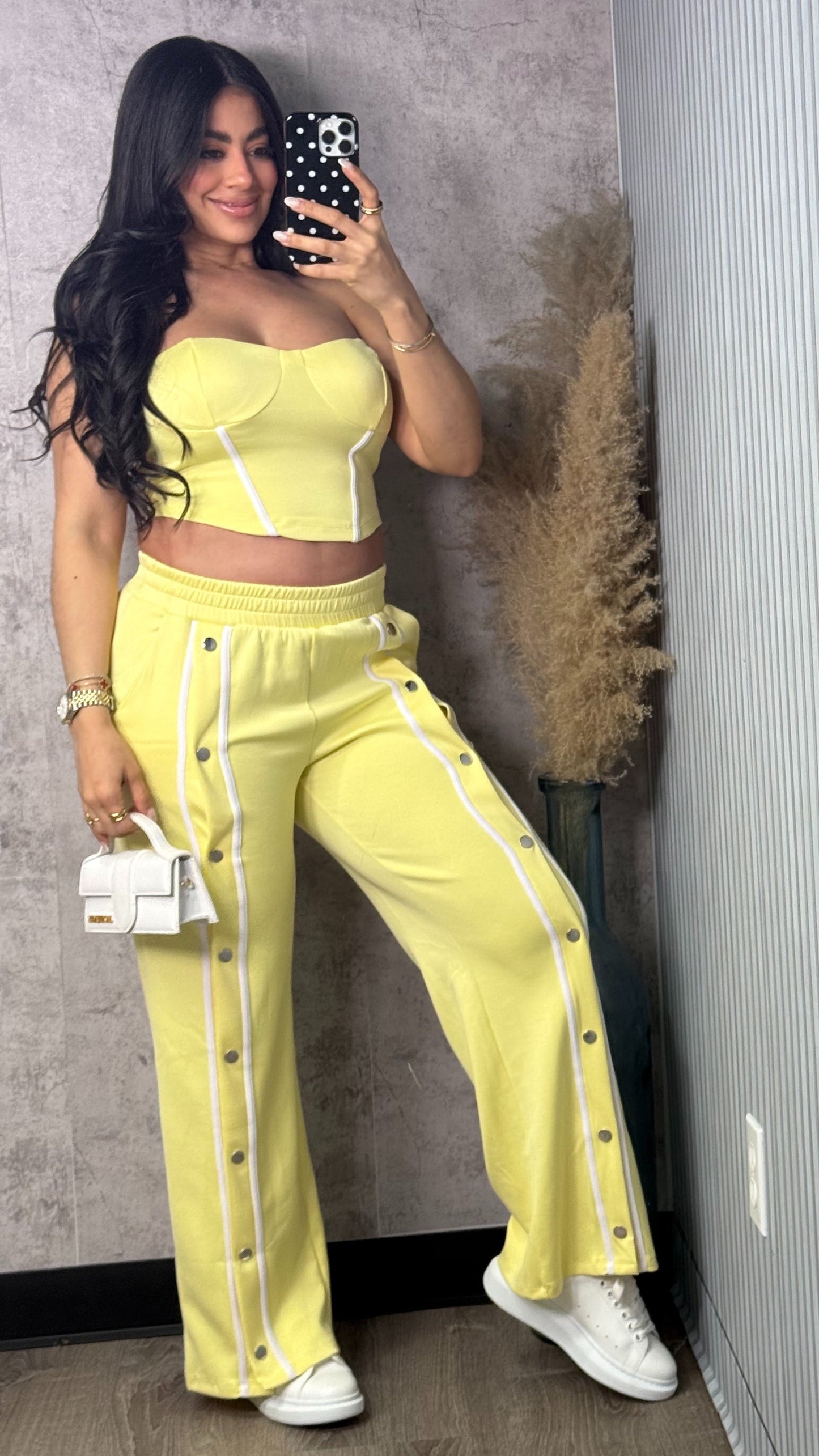 Leah Yellow Pants Set