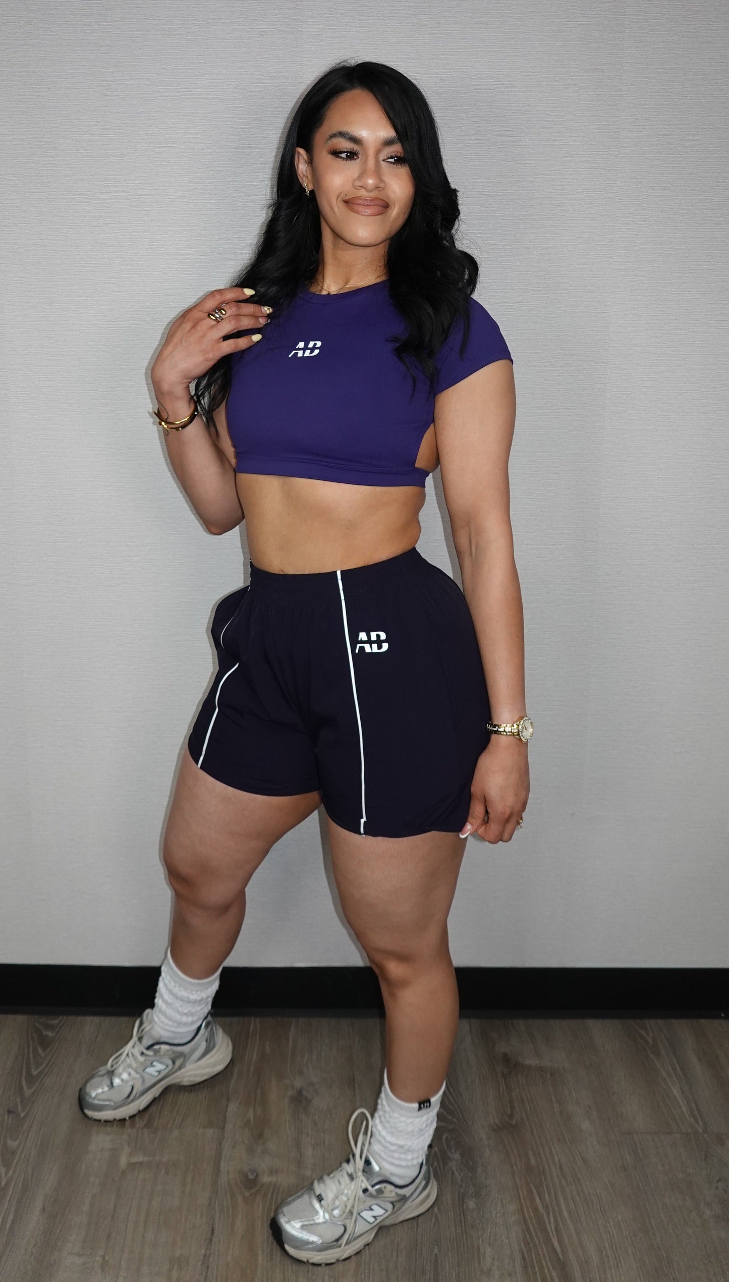 AB VALERIA NAVY BLUE SHORT SET