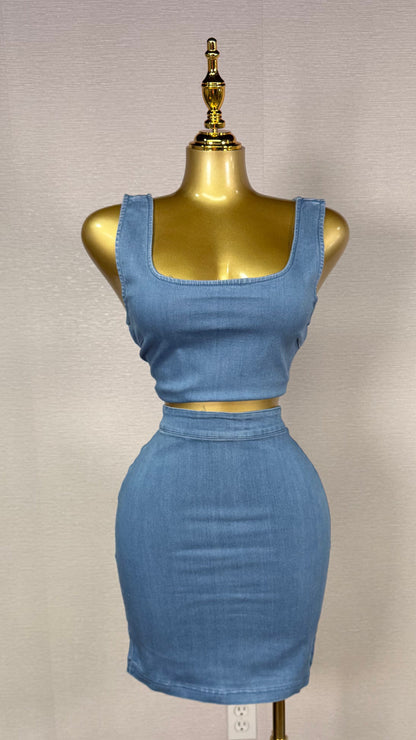 MIDI SKIRT DENIM SET