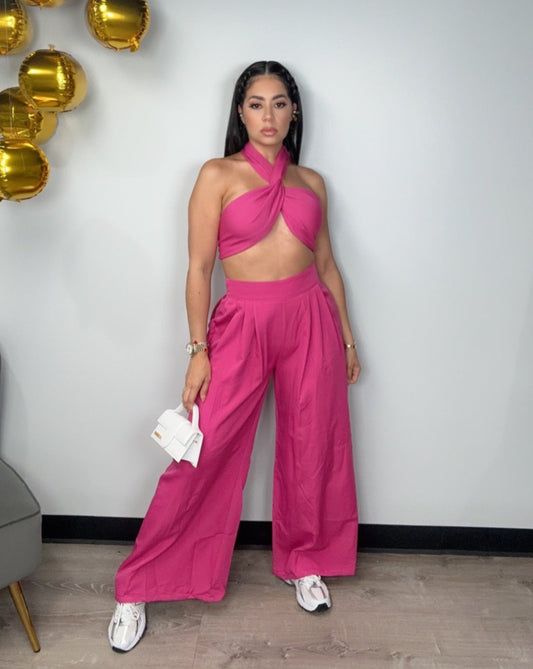 Pink Multi Style Pants Set