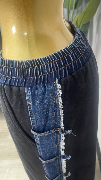 TUBE BLACK AND DENIM SET