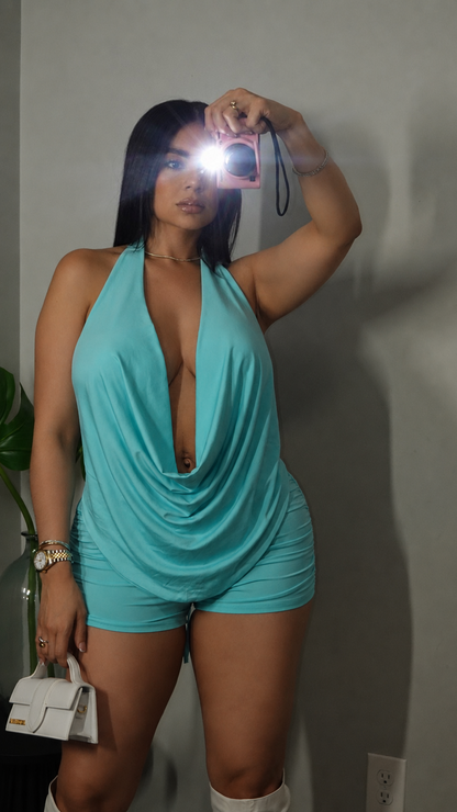 AQUA PANTS SET