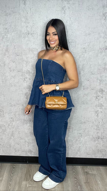 Khatalina Denim Pants Set