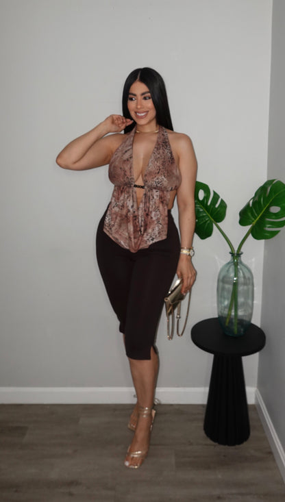 BROWN CAPRI PANTS