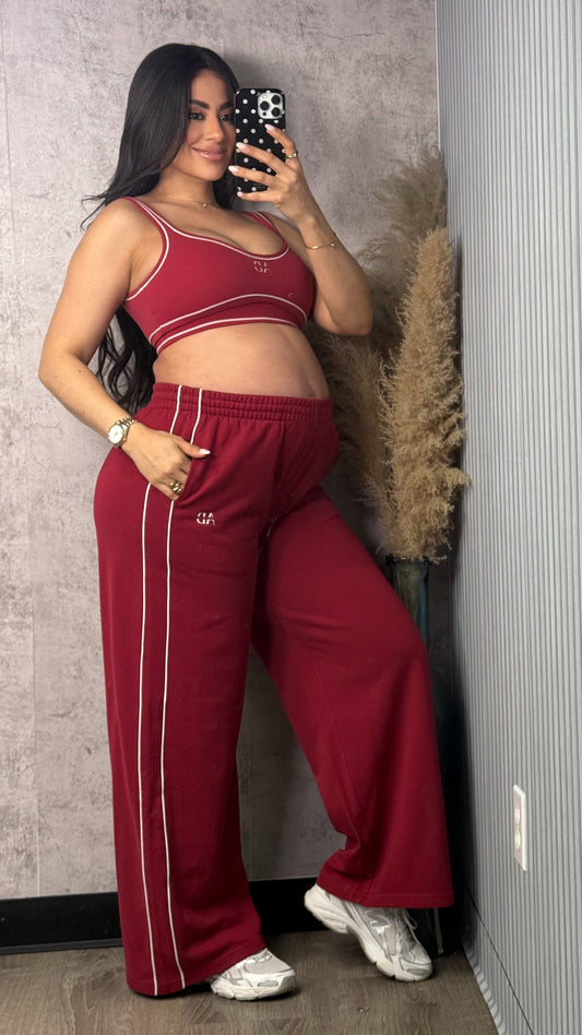AB RENATA RED/CHERRY PANTS SET