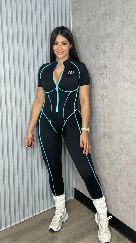 Gianna Jumpsuit Black and Blue