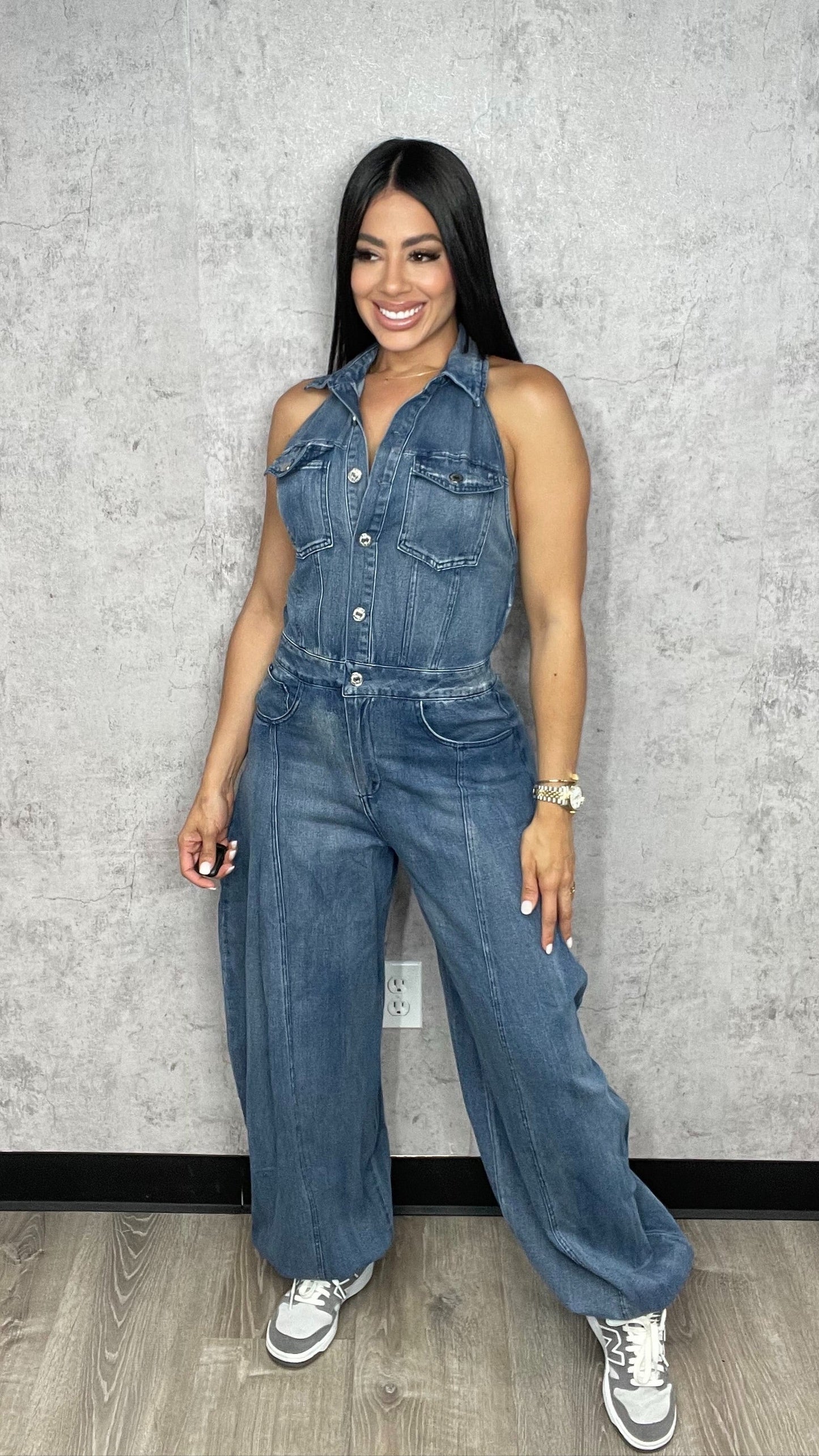 VALERIE Denim Jumpsuit