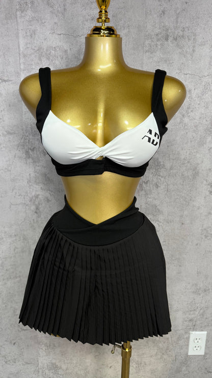 NOVA BLACK AND WHITE SKORT SET