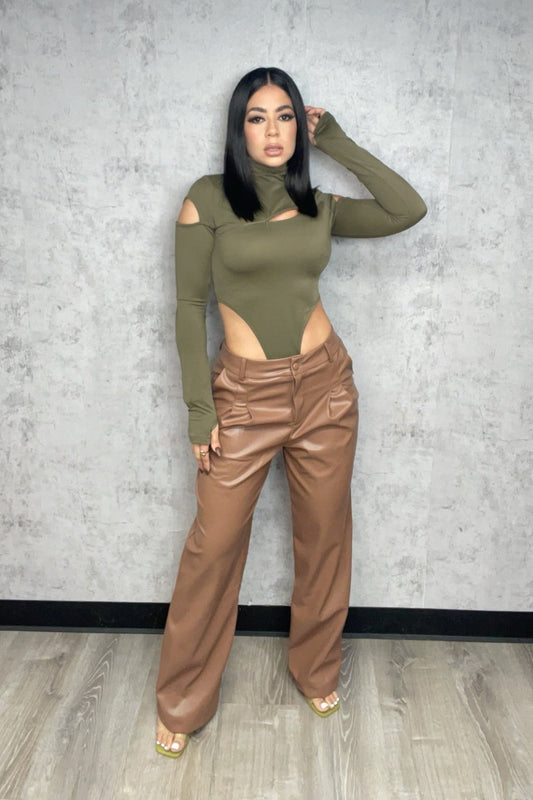 Cut Out Olive Bodysuit