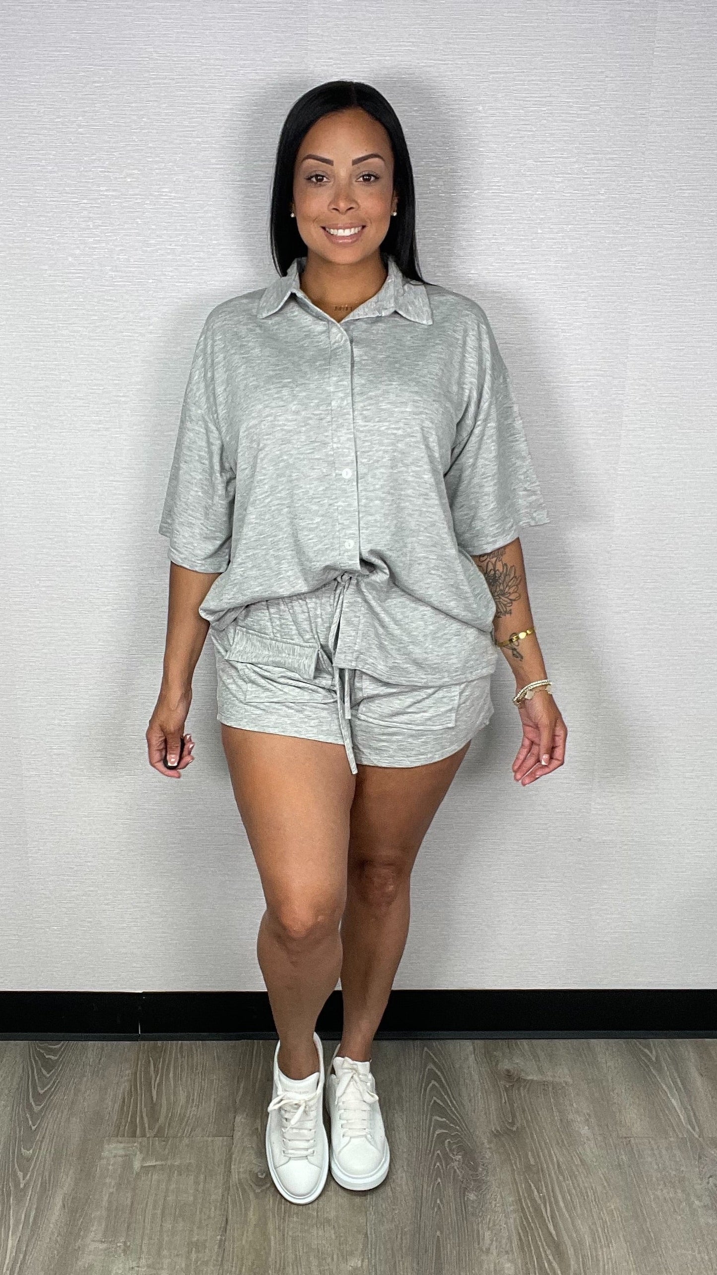 FANNY GREY SHORT SET