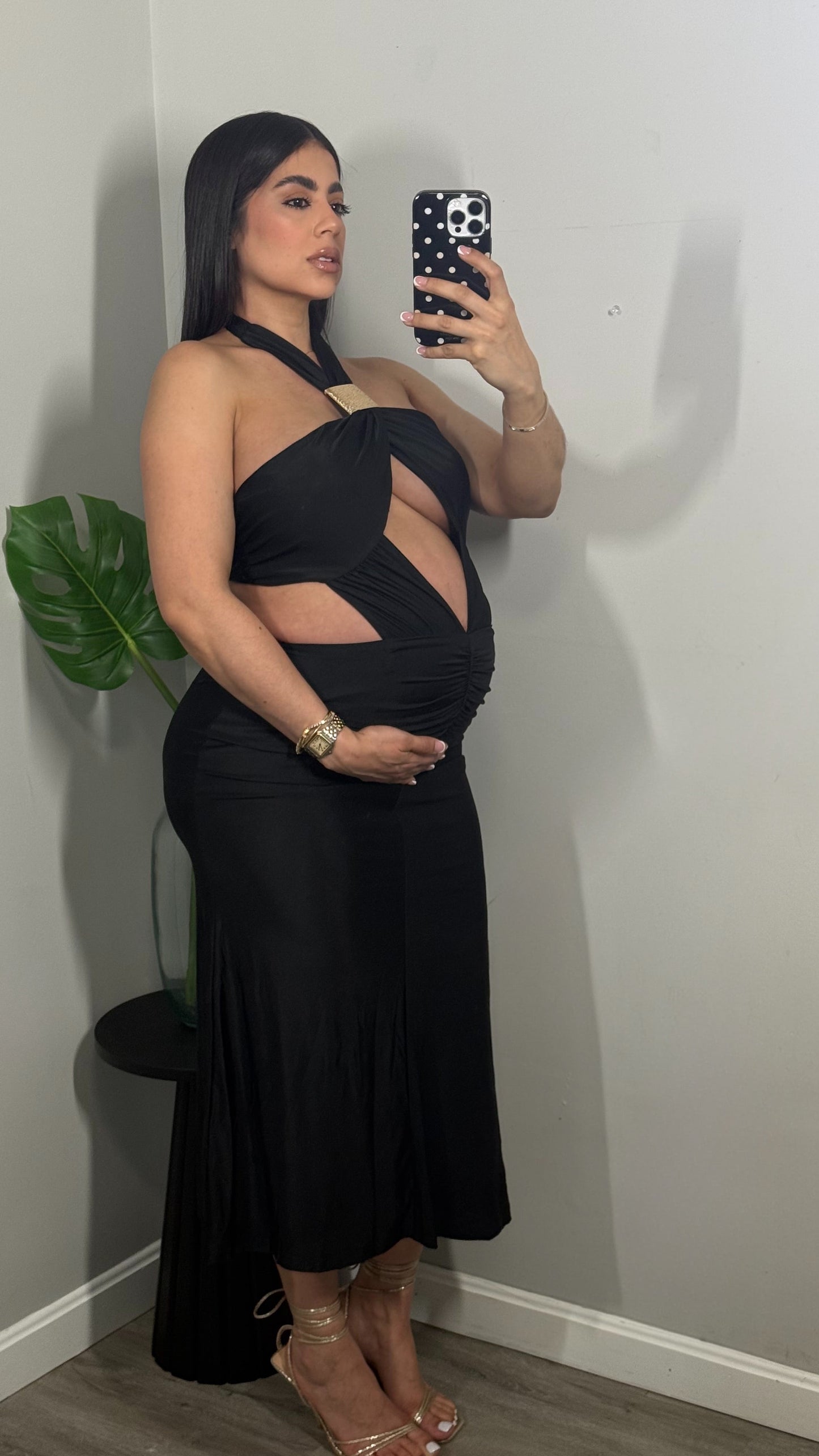 KAMYLA MIDI BLACK DRESS