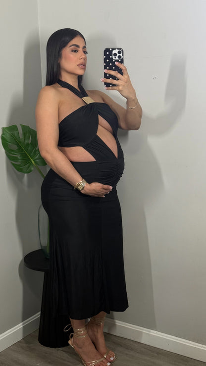 KAMYLA MIDI BLACK DRESS