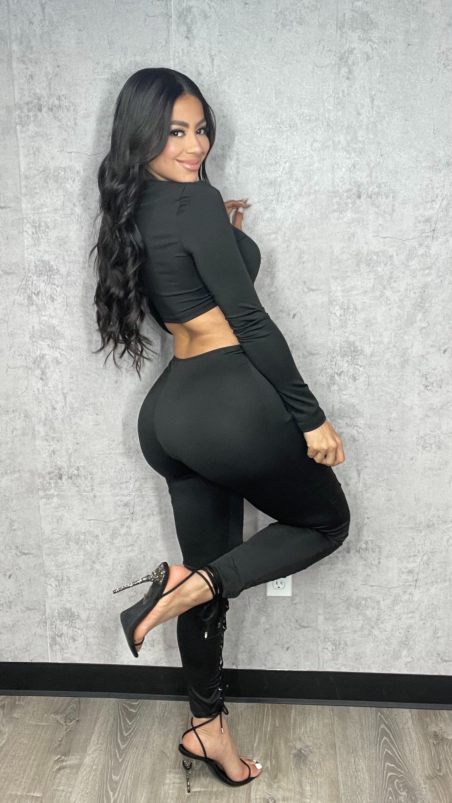 Sensation Long Sleeve Black Set