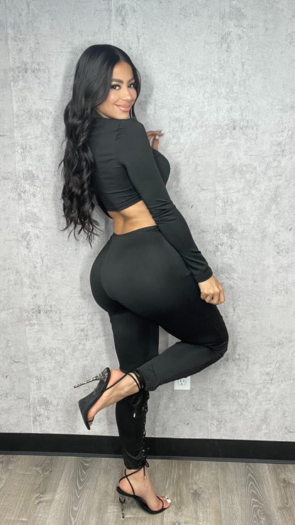 Sensation Long Sleeve Black Set