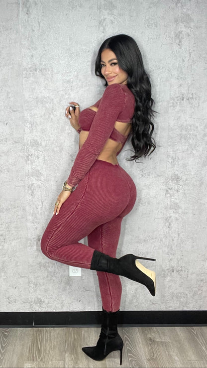 Kassandra Mineral Jumpsuit Burgundy
