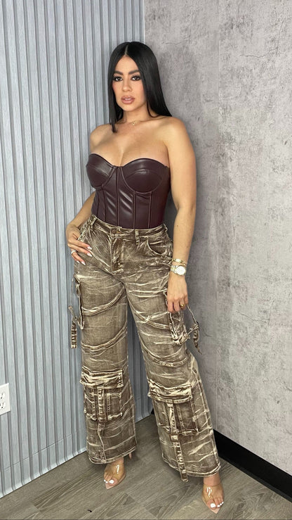 Brown Leather Corset