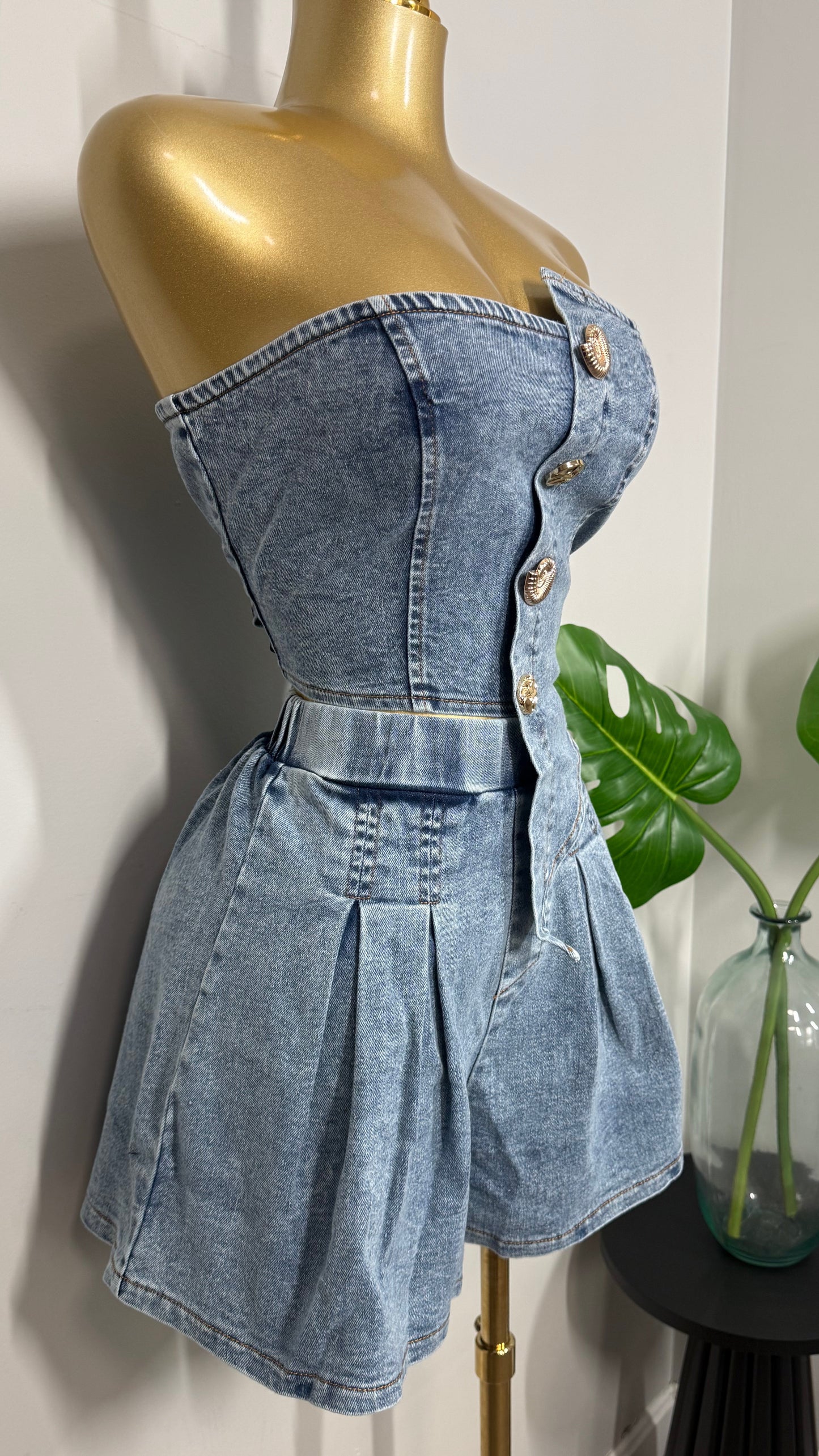 SUMMER DENIM SHORT SET