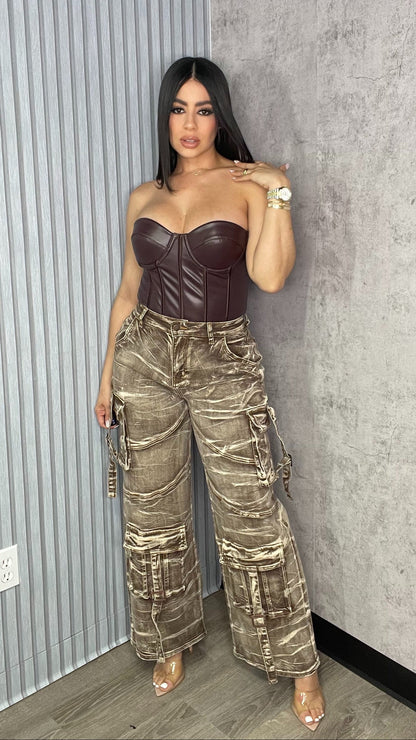 Brown Leather Corset