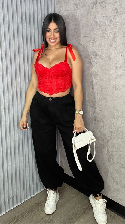 Carla Denim Black Pants