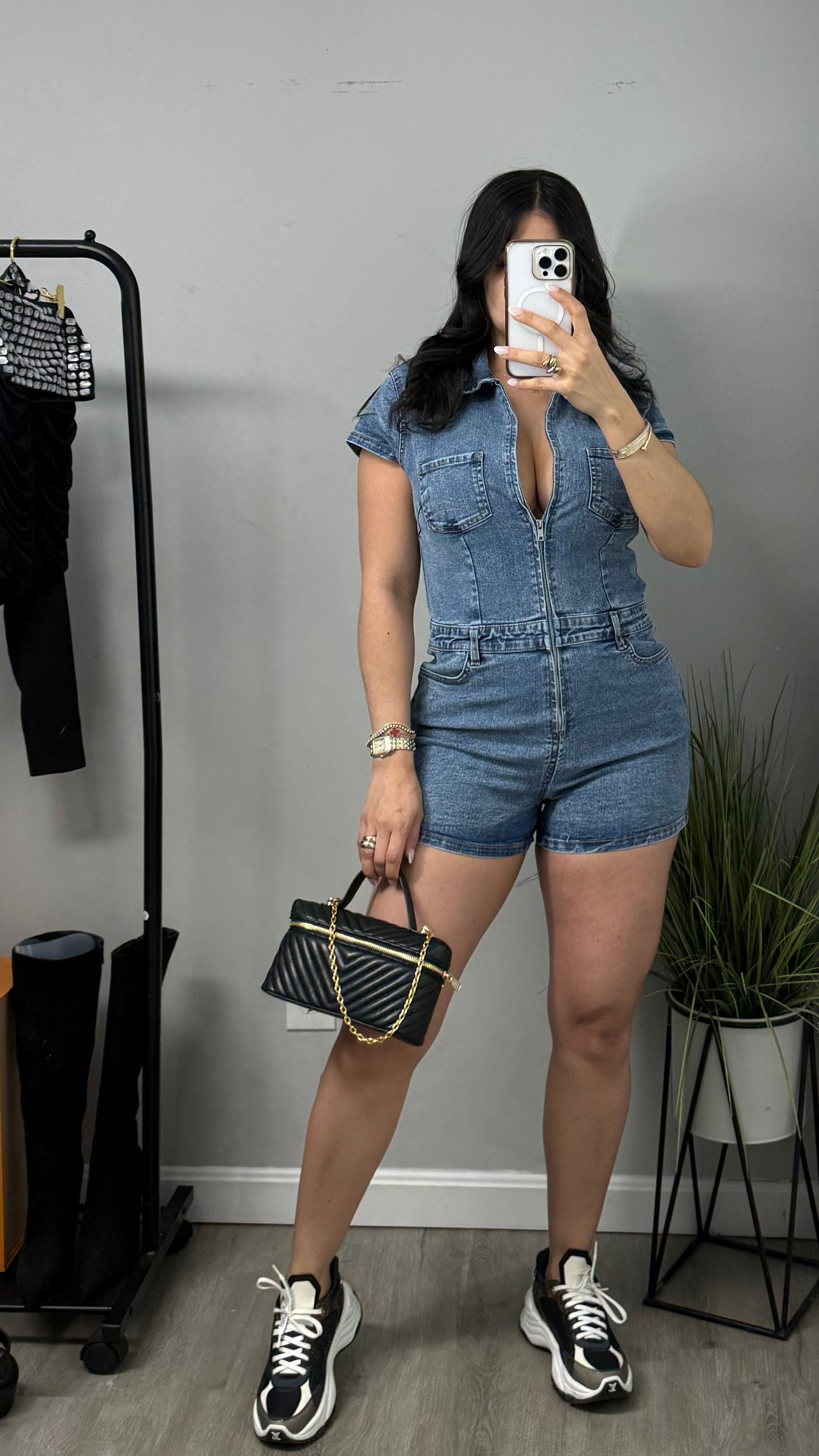 WANDA DENIM ROMPER