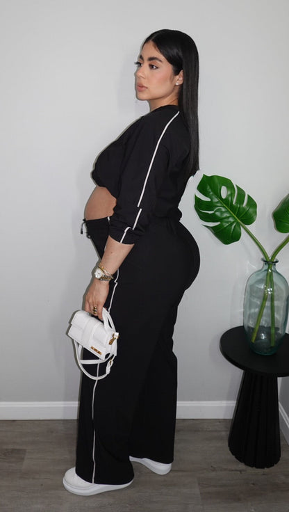 ANGELINA TRACKSUIT BLACK CON WHITE