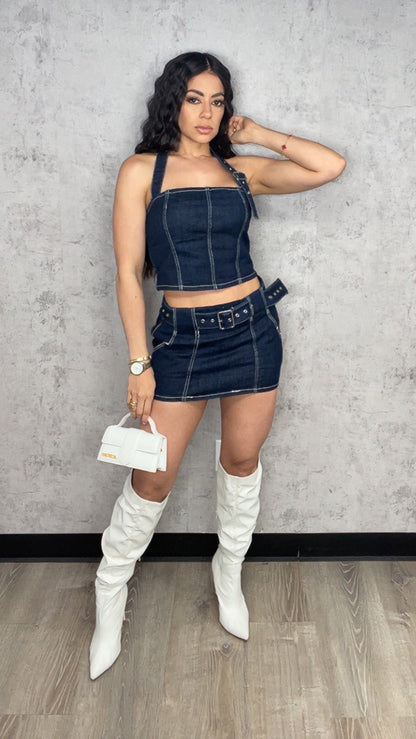 Patricia Skirt Denim Set