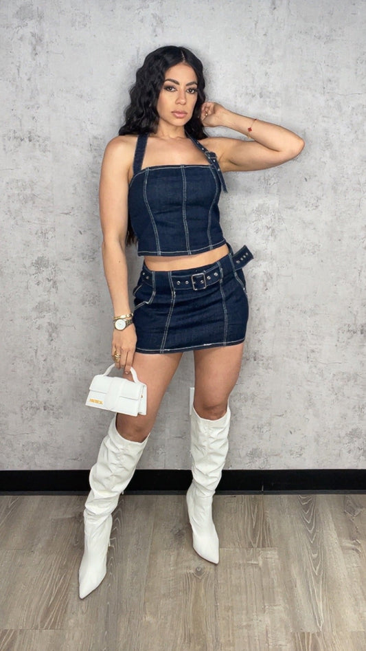 Patricia Skirt Denim Set